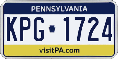 PA license plate KPG1724