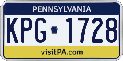 PA license plate KPG1728