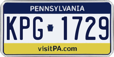 PA license plate KPG1729