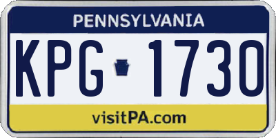 PA license plate KPG1730