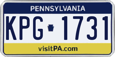 PA license plate KPG1731