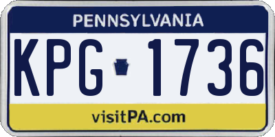 PA license plate KPG1736