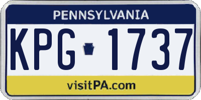 PA license plate KPG1737