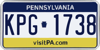 PA license plate KPG1738