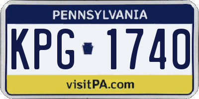 PA license plate KPG1740
