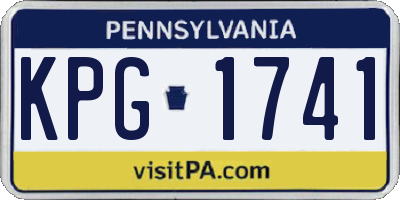 PA license plate KPG1741