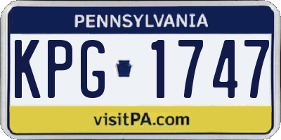 PA license plate KPG1747
