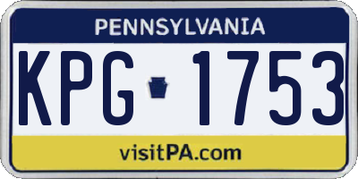 PA license plate KPG1753
