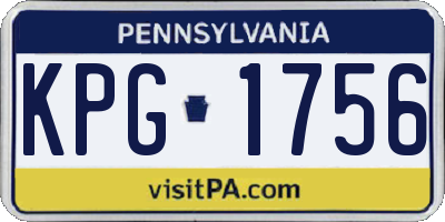 PA license plate KPG1756