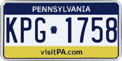 PA license plate KPG1758