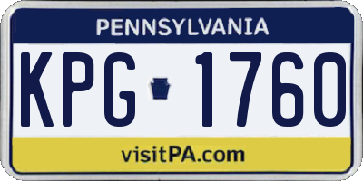 PA license plate KPG1760