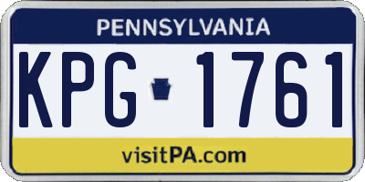 PA license plate KPG1761