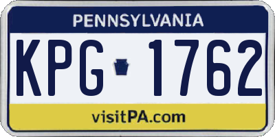 PA license plate KPG1762