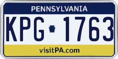 PA license plate KPG1763