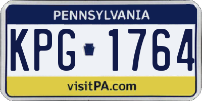 PA license plate KPG1764