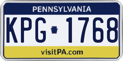 PA license plate KPG1768
