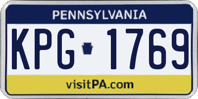 PA license plate KPG1769