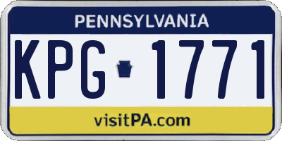 PA license plate KPG1771