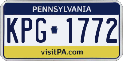 PA license plate KPG1772