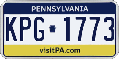 PA license plate KPG1773