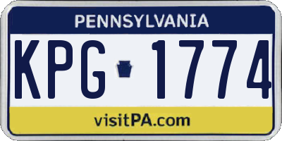 PA license plate KPG1774