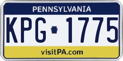 PA license plate KPG1775