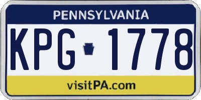 PA license plate KPG1778