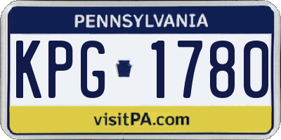 PA license plate KPG1780