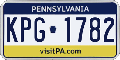 PA license plate KPG1782