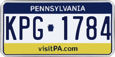 PA license plate KPG1784