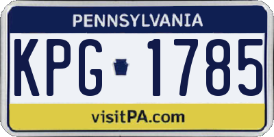 PA license plate KPG1785
