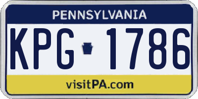 PA license plate KPG1786