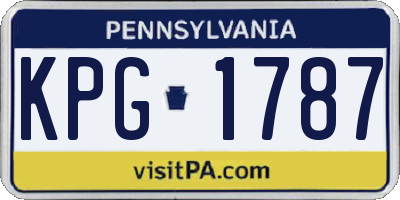 PA license plate KPG1787