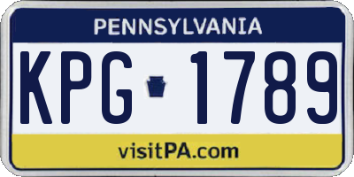 PA license plate KPG1789