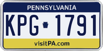 PA license plate KPG1791