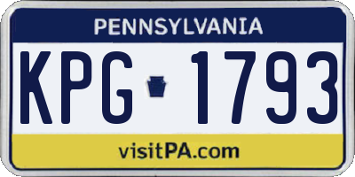 PA license plate KPG1793