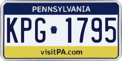 PA license plate KPG1795