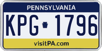 PA license plate KPG1796