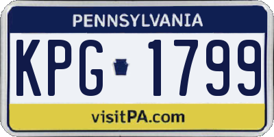 PA license plate KPG1799