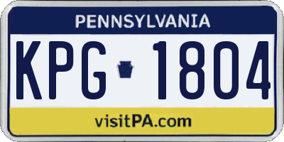 PA license plate KPG1804
