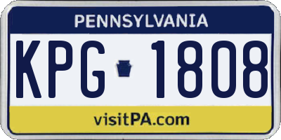 PA license plate KPG1808