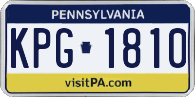 PA license plate KPG1810