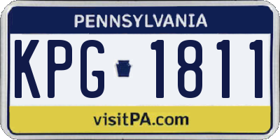 PA license plate KPG1811