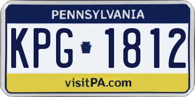 PA license plate KPG1812