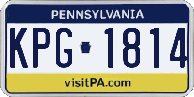 PA license plate KPG1814