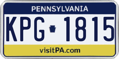 PA license plate KPG1815