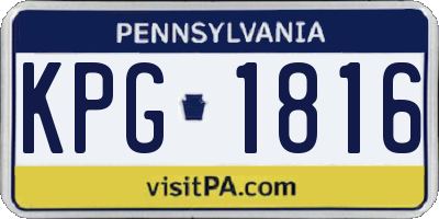 PA license plate KPG1816