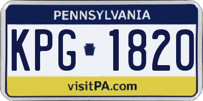 PA license plate KPG1820