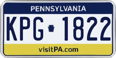 PA license plate KPG1822
