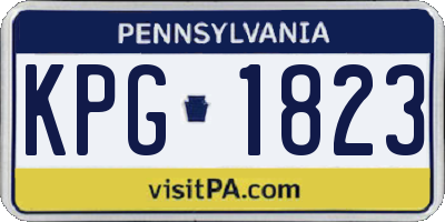PA license plate KPG1823
